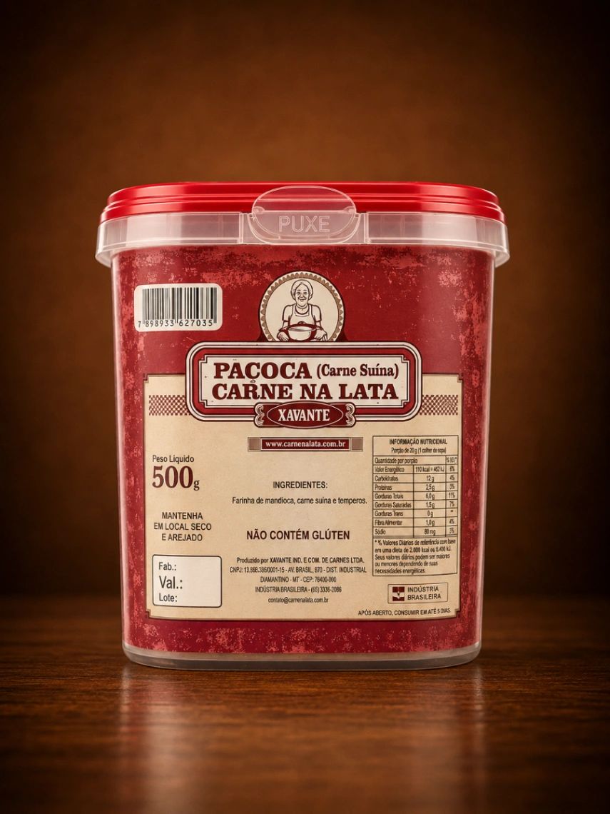 Poçoca Carne Na Lata Xavante 500g