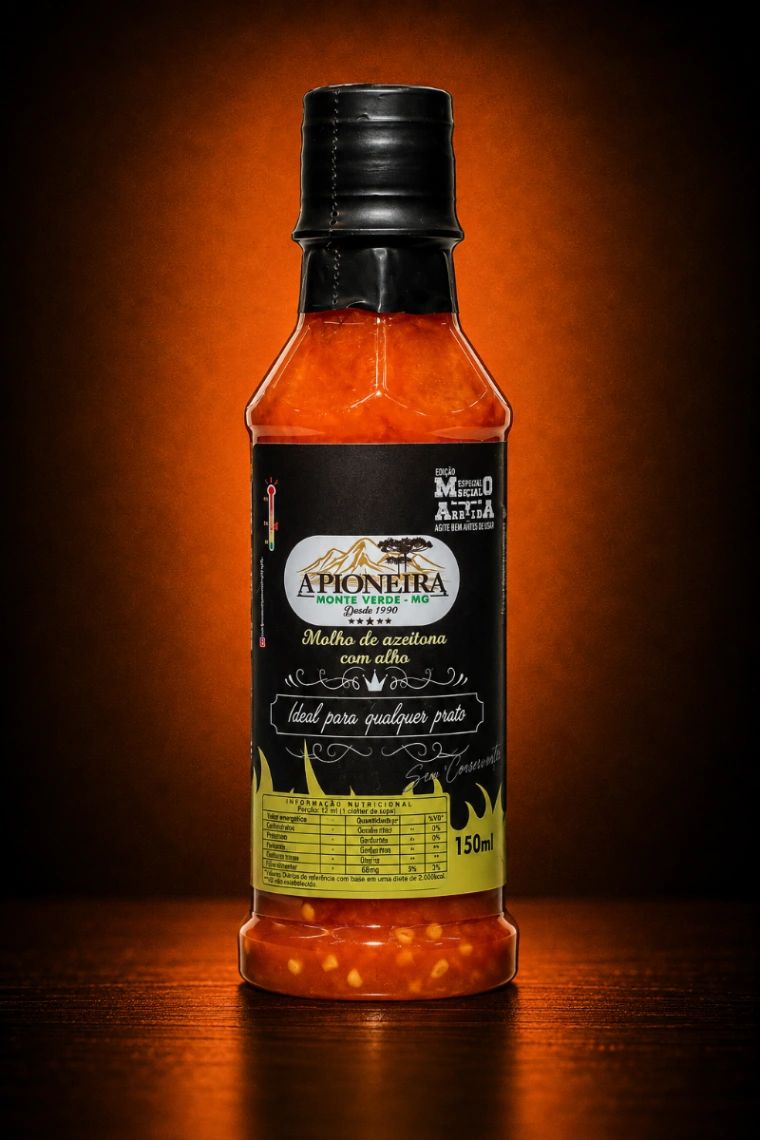 Molho de Pimenta Azeitona e Alho 150ml